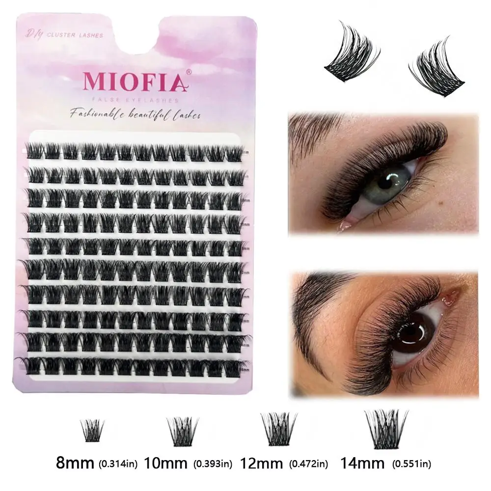 Picture 6: 120 Clusters D Curl Lash Clusters 8-14mm Mixed Length 3D Natural Soft DIY Individual Eyelash Extensions Reusable Lashes