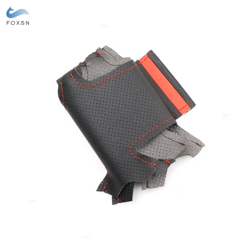 Car Steering Wheel Cover Leather Trim Red Line For Mini Cooper R55 R56 R57 R58 R59 R60 R61 F54 F55 F56 F60 R50 R52 LOW-version