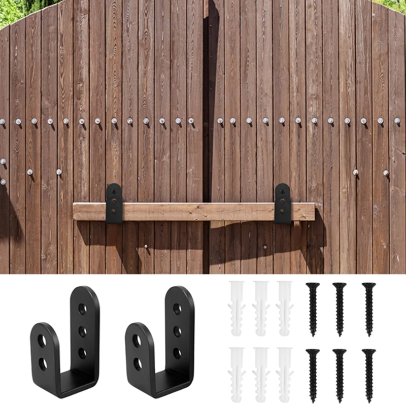 2 Pack Door Barricade U Brackets Open Bar Security Door Brackets For Home,Garage Door Reinforcement Fits 2X4 Boards