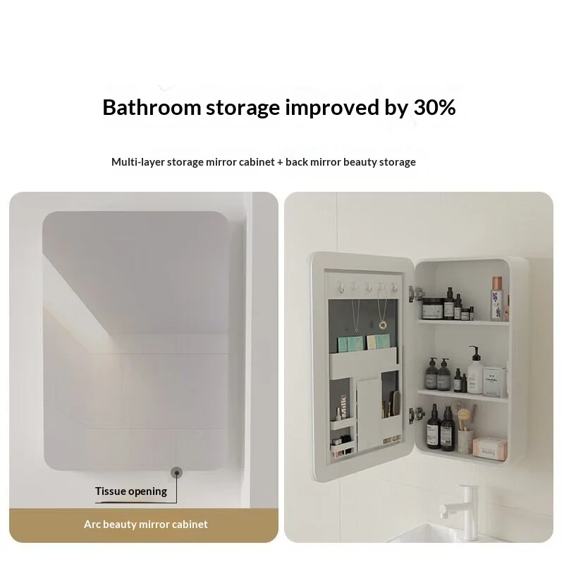 Backlit LED Bathroom Mirror Smart Anti Fog Touch Sensor Dimmable Vanity Makeup Wall Mounted Bathroom Mirror Medicine Cabinet view 3