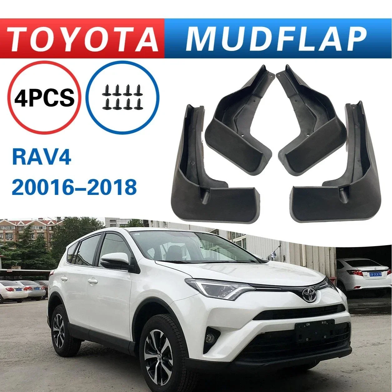 For Toyota RAV4 mudguard 2016-2018 automotive tire modification parts,Splash proof mudguard, front and rear wheel fender