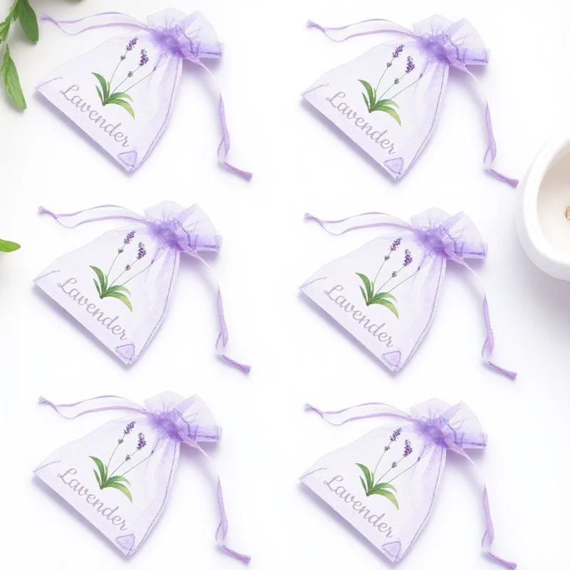 

20Pcs Lavender Sachet Drawstring Bags Breathable Mesh Pouches for Organizing Herbs Spices Fragrance Lavender Sachets