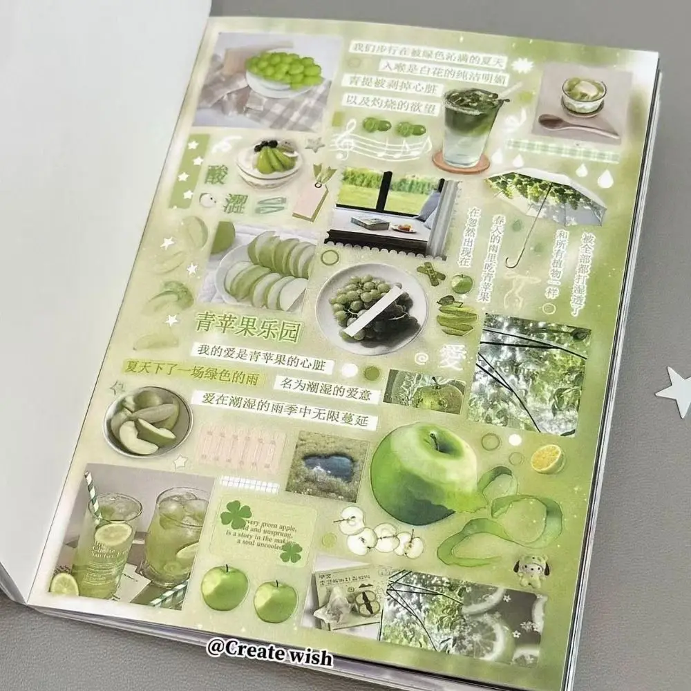 

Japanese Style Sticker Book Cut Film Sheets Booklet Format Decorative Stickers Collage Layout Mixed Motifs Scrapbook Stickers