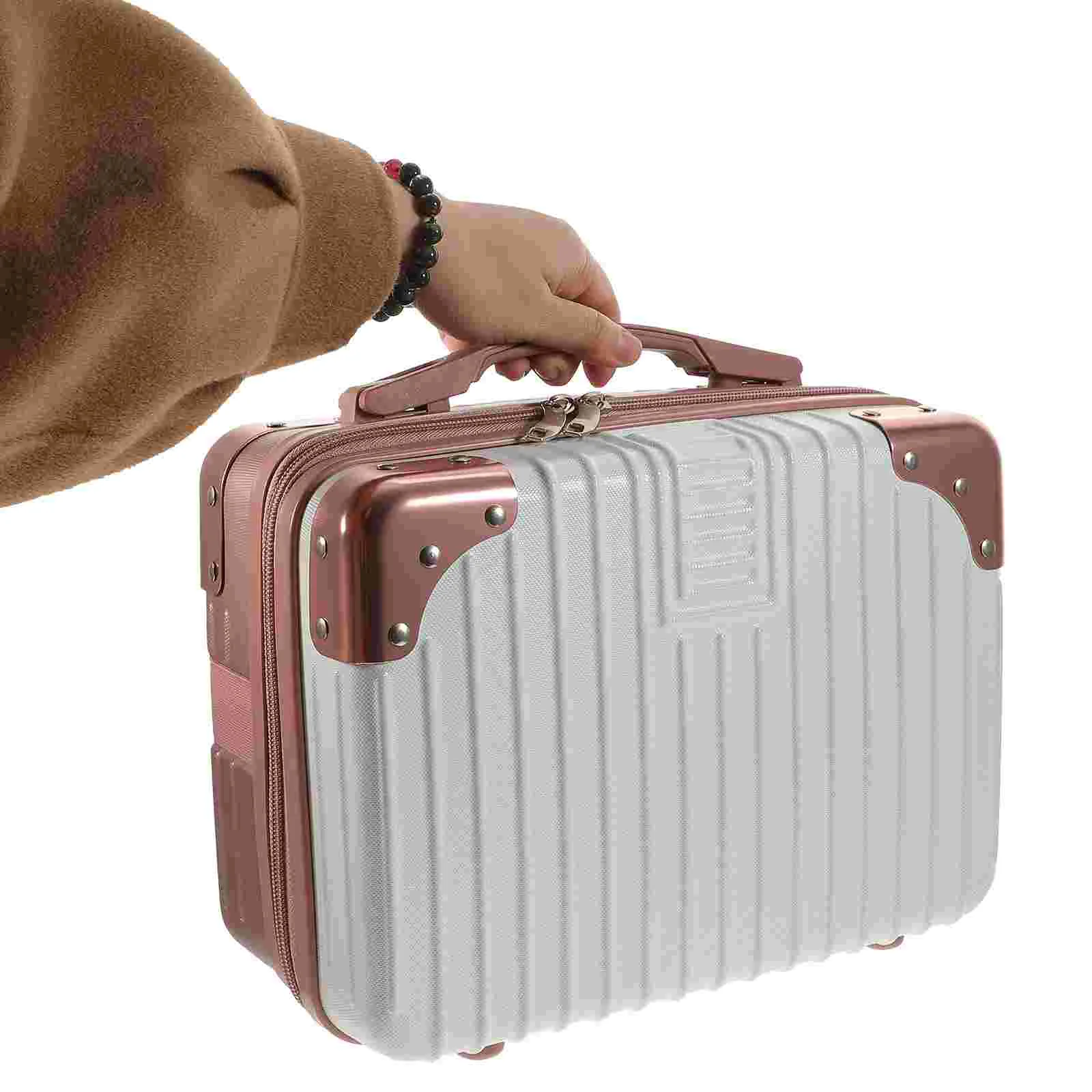 

Suitcase Makeup Small Handheld Train Cases Professional Toiletries Container Storage Girl