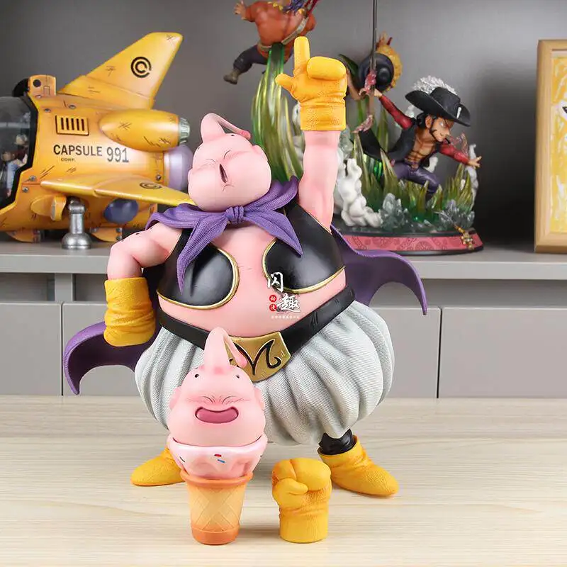 

Hot Anime Dragon Ball Z Majin Buu Double Head Double Hand GK Statue 32cm Anime Collectible Model Desk Decoration Toys Boys Gifts