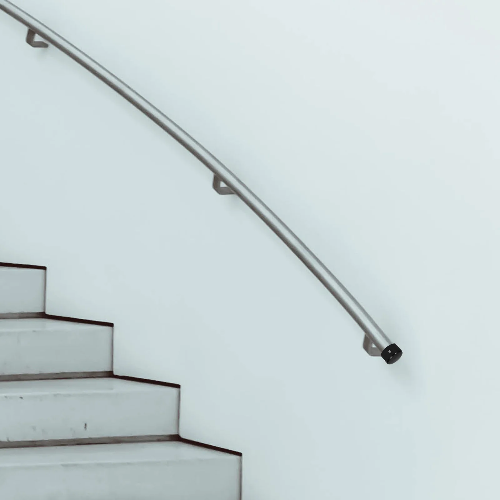 2 Pcs Handrail End Caps Stainless Steel Round Flat Accessories Easy Installation Construction Tools