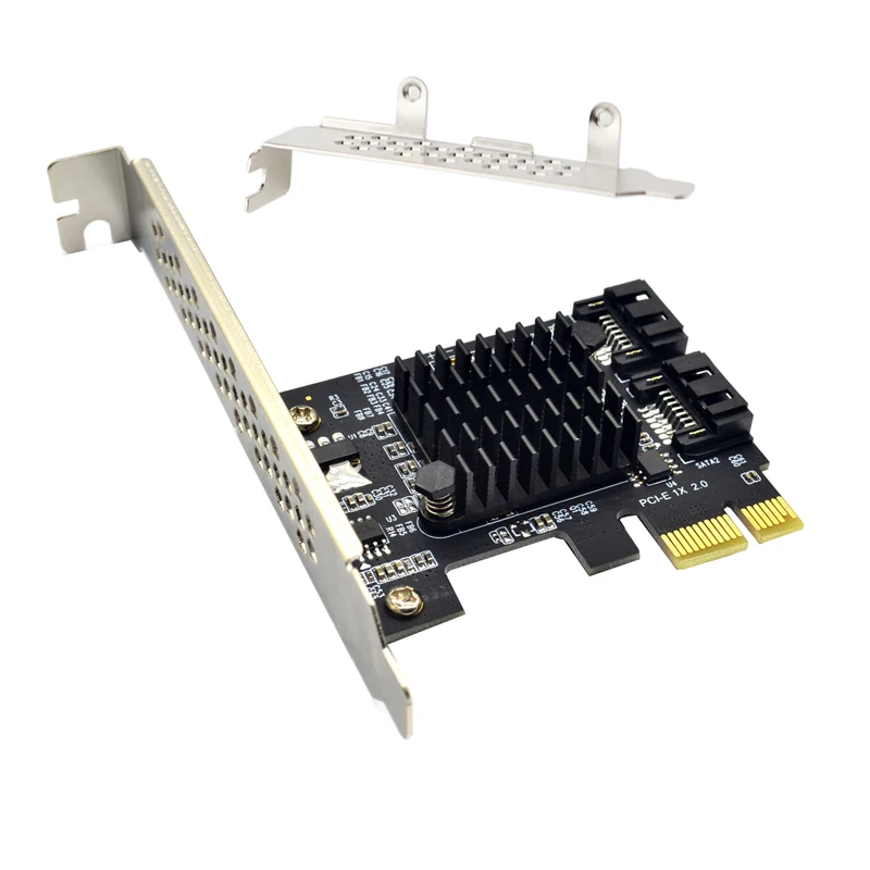 PCIe TO SATA การ์ดขยายตัว Marvell 9125ชิป PCI Express X1ไปยัง2พอร์ต SATA 3.0 6GB อะแดปเตอร์คอนโทรลเลอร์ PCI การ์ดสายต่อ SATA