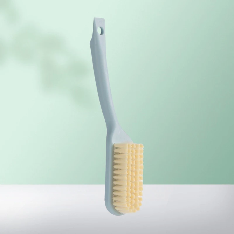 Blue Multi-Functional Plain Soft-Bristled Cleaning Brush Long-Handled Hanging Plastic Shoe Cleaning Brush