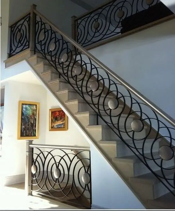 Hot Selling Iron Stairs Railing Models Iron Stairs Simple Design for Iron Stairs Railing