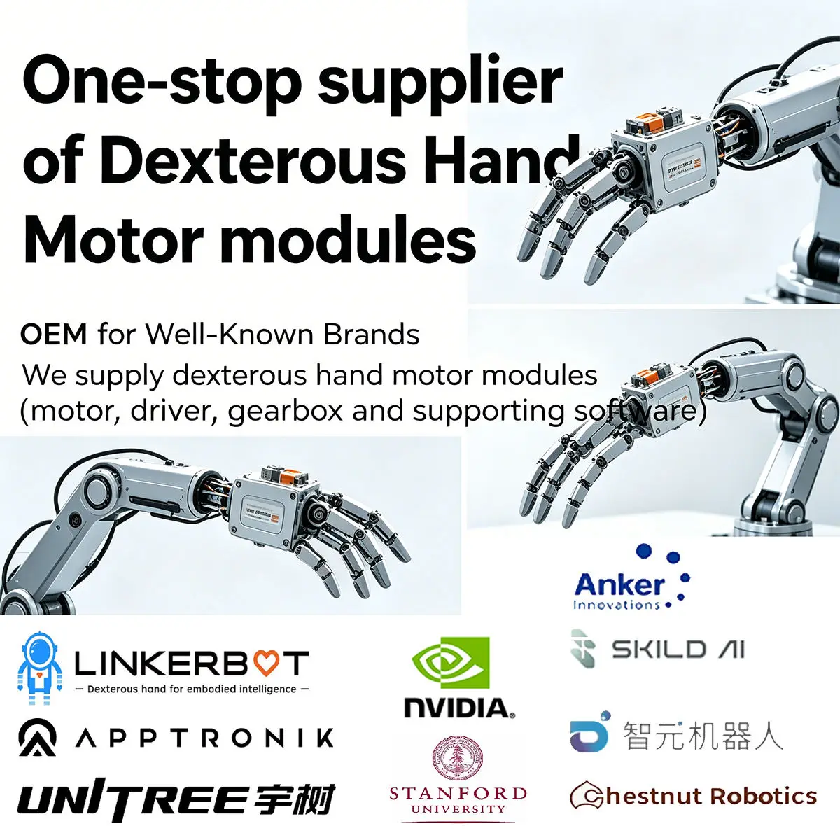 Panel Mount Dexterous Hand Motor 12-17mm DC 24V 0.21A 3000RPM Brushless Micro Motor for Humanoid Robot Joint Actuator