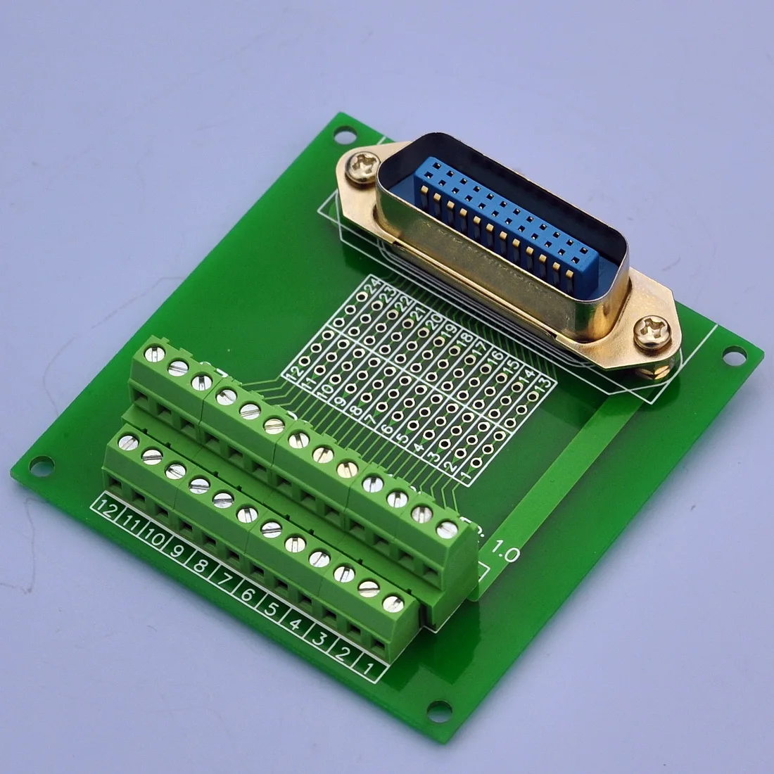 

CZH-LABS 24-Pin 0.085" Centronics Vertical Male Ribbon Connector Screw Terminal Block Breakout Board.