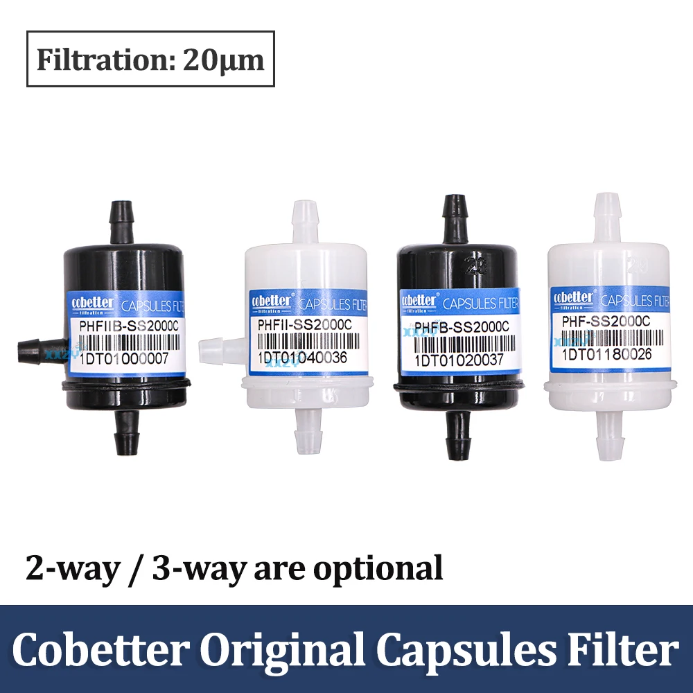 Cobetter Capsules Filter 2-Way 3-Way Ink Filter 20 Microns for Flora Docan Solvent Printer UV Machine 20u 15u 10u 5u Filter