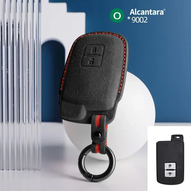 

Alcantara Key Case Cover Keyless Fob Shell Holder Protector 2 Button For Toyota Auris Camry RAV4 Avalon Yaris Verso 2012-2018