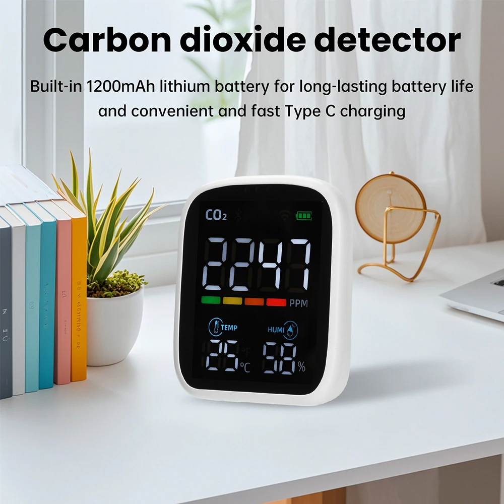 جديد واي فاي مراقبة جودة الهواء الثلاثي الاستشعار المنزل الذكي CO2 متر كاشف درجة الحرارة والرطوبة NDIR مستشعر الأشعة تحت الحمراء