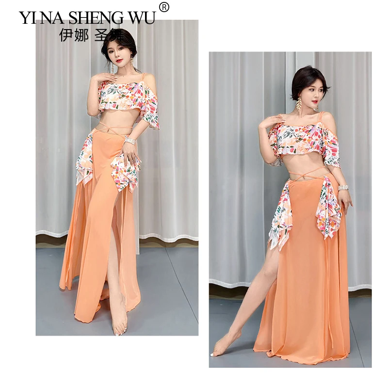 Set da 2 pezzi Top e gonna Costume da danza del ventre Abito per donne adulte Performance sul palco Tuta da lavoro Abiti da pratica Performance