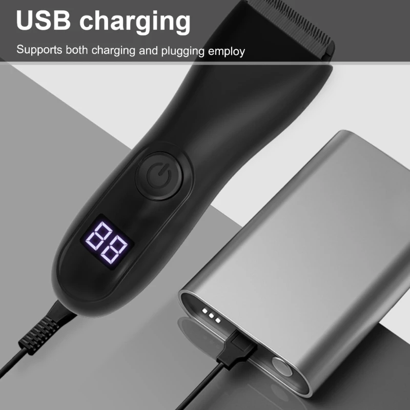 M2EE เครื่องกันขนขาหนีบไฟฟ้าสำหรับผู้ชาย Body Groomer & เครื่องกันขนกันน้ำ Pubic