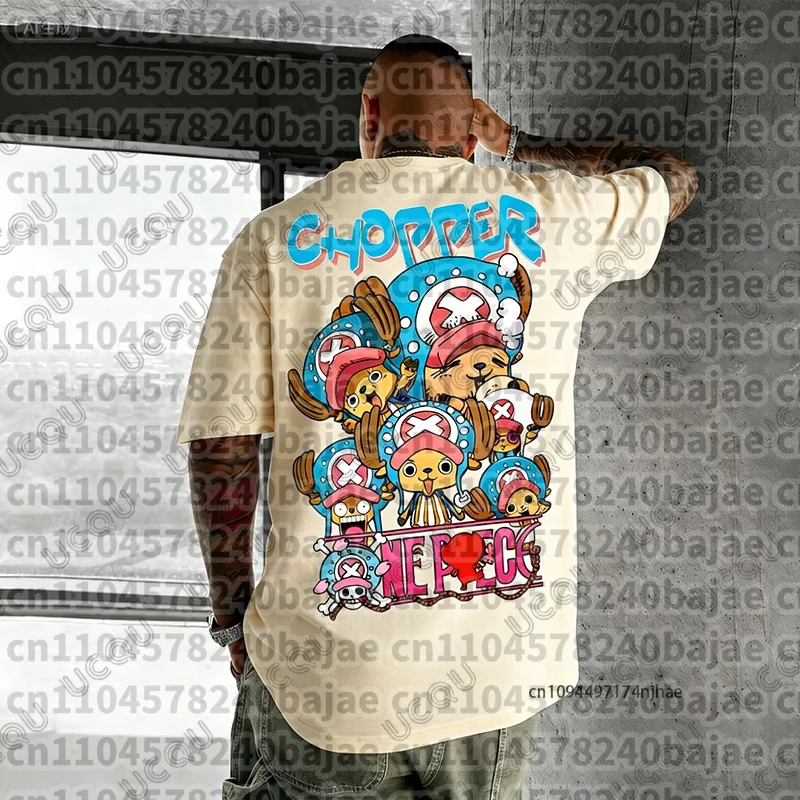 2026 New One Piece Chopper Anime Graphic Print Men's Cotton T-shirt Summer Short Sleeve Tees Casual Clothes Oversized Unisex Top - view 2