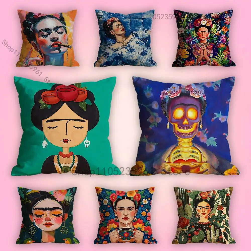 

F-FridaES Design K-KahloS Pillowcase for Sofa Room Office Decor Printing Protector Cushion Cover Valentine gift Custom