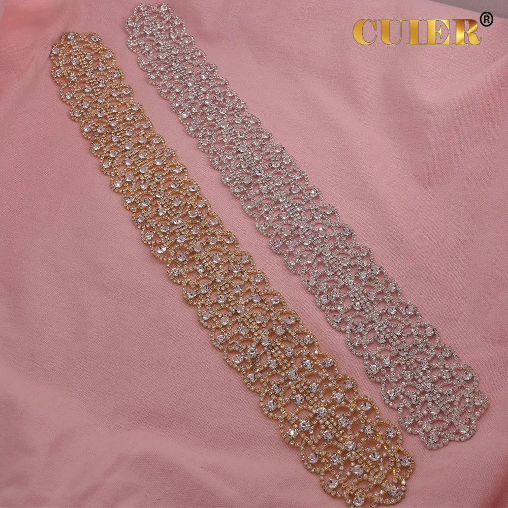 CUIER 40cm Length Wedding Bridal Dress Belt Sash Decorations Crystal Rhinestones appliques for women cloths DIY Sewing craft