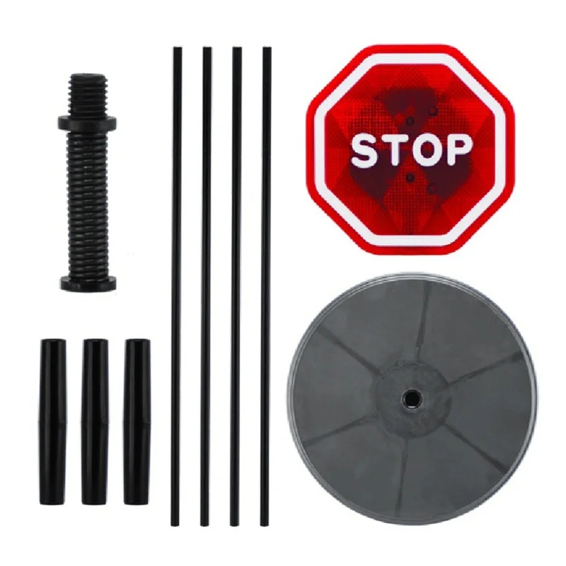 

LED Flashing Stop Sign For Garage Parking Stop Sign With Bright Red LEDs And Adjustable Rod Maximize Safety And Stress-Free