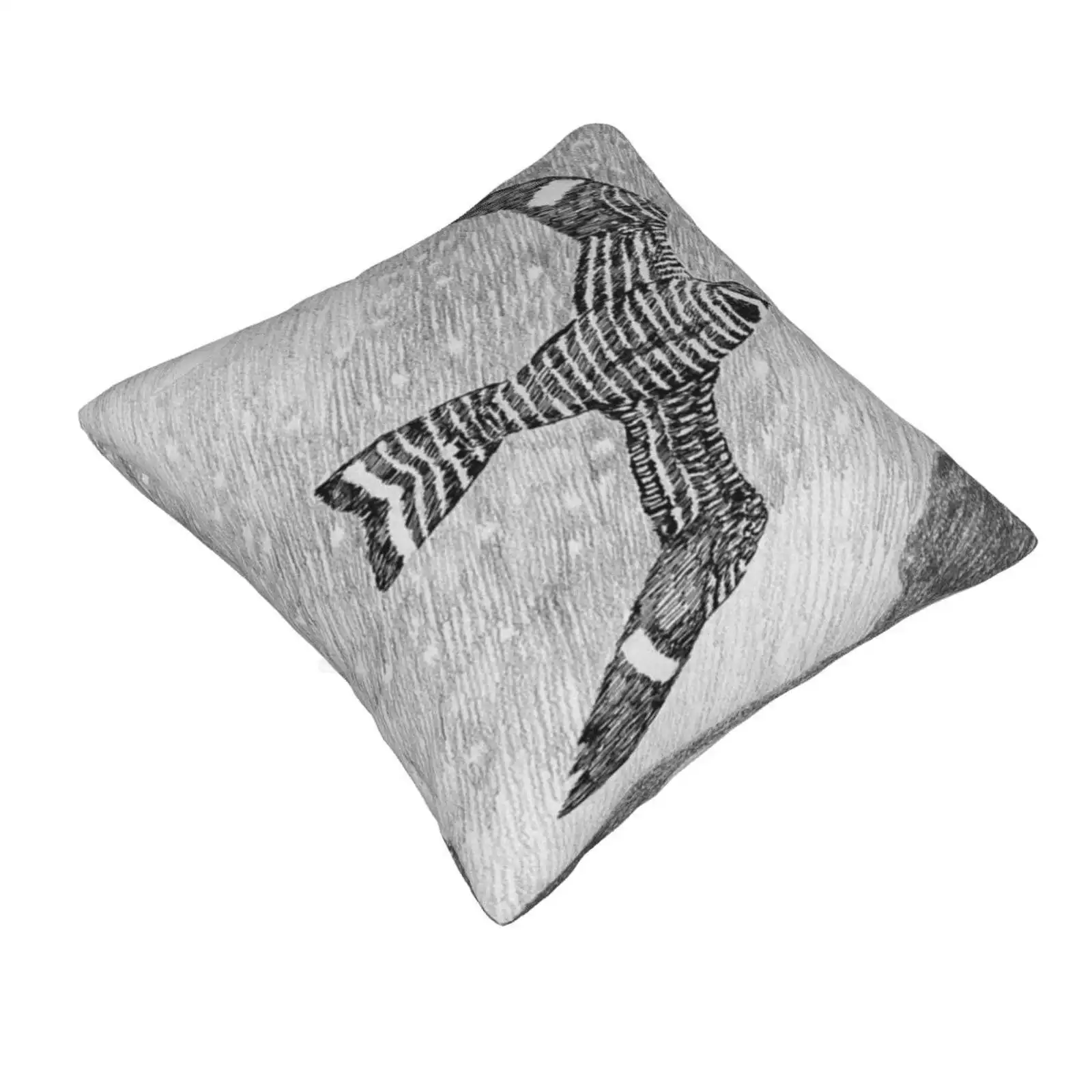 Nighthawk Throw Cushion Pillow Cover Handrawn Hand Drawn Pen Lisajanefunart Birds Wildlife Commonnighthawk Common Nighthawk