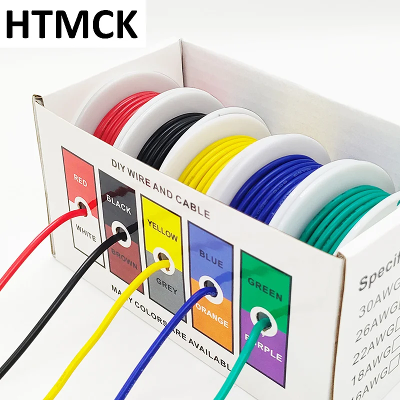 5 Colors Electrical Wire Kit, 5 Rolls Boxed PVC Insulated DIY Electronic Wire, Tin-Plated Copper Core Hook Up Wire for DIY Proje