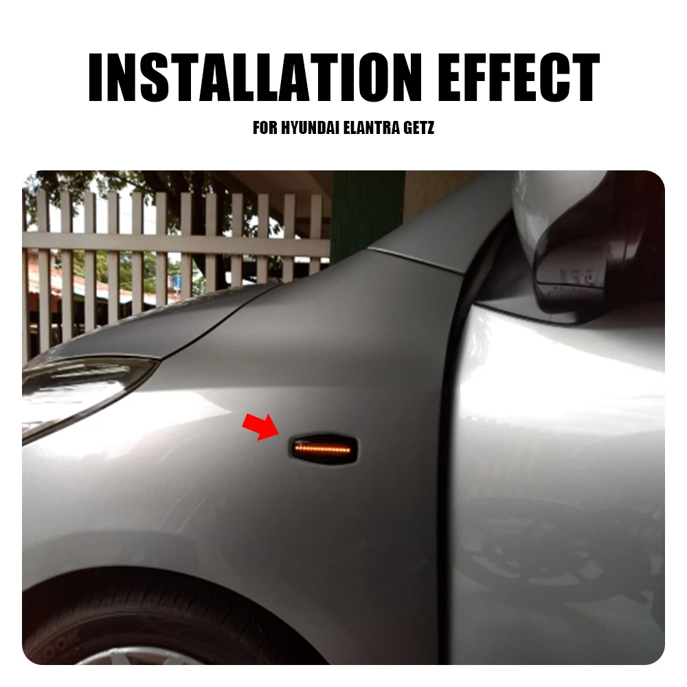 For KIA Rio For Hyundai Elantra Getz Sonata XG Terracan Tucson Dynamic Flashing Turn Signal LED Side Marker Light
