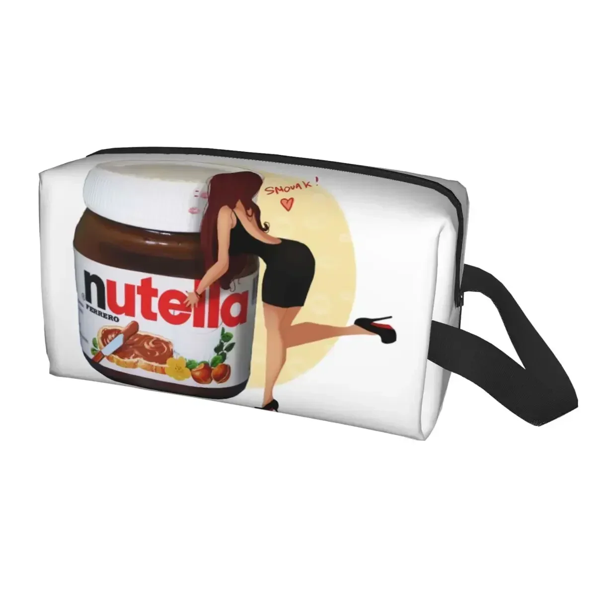 Italy Nutellas Jar Cosmetic Bag Women Cute Large Capacity Makeup Case Beauty Storage Toiletry Bags