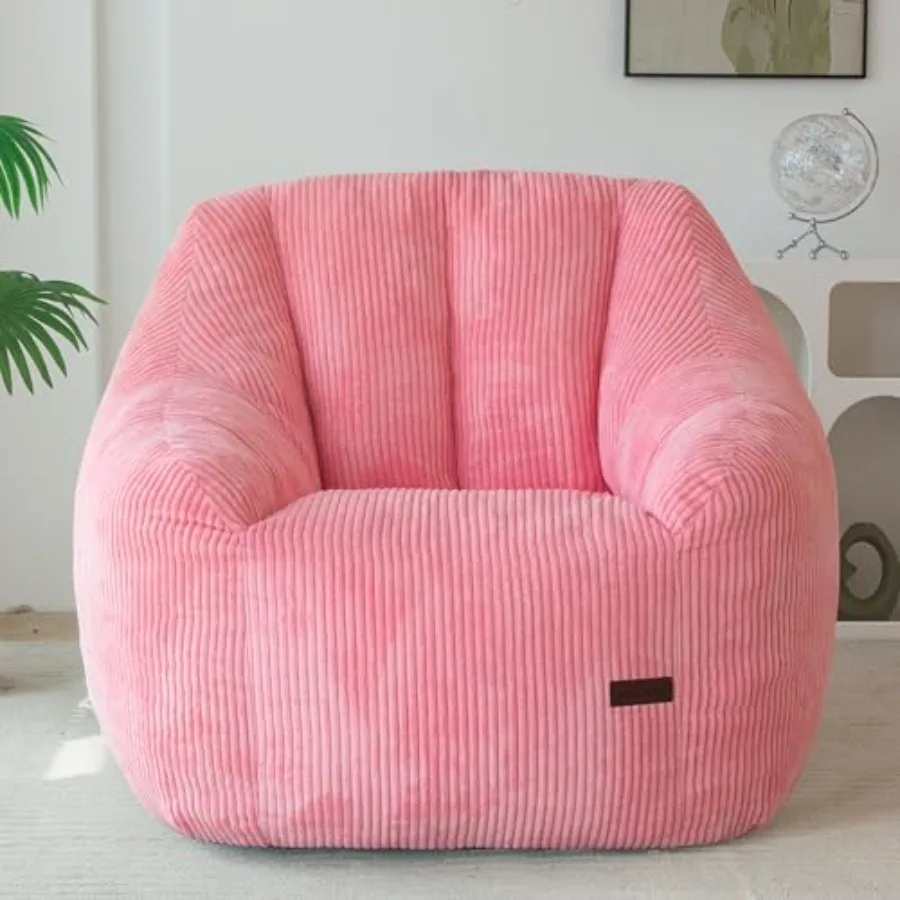Bean Bag Chair, Bean Bag Sofa with Filler, Cozy Living Room Chair for Adults and,Stuffed Floor Sofa for Bedroom Dorm Reading, P
