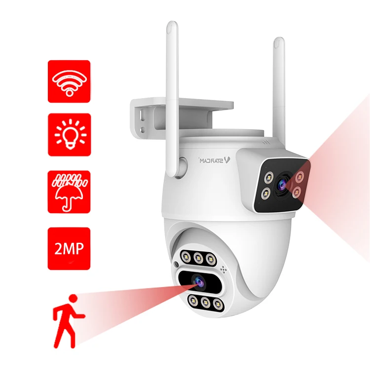 

VSTARCAM Dual lens Outdoor Surveillance Network Camera WiFi Smart with SD Card PTZ Auto Tracking Two Way Audio IP Camera wifi