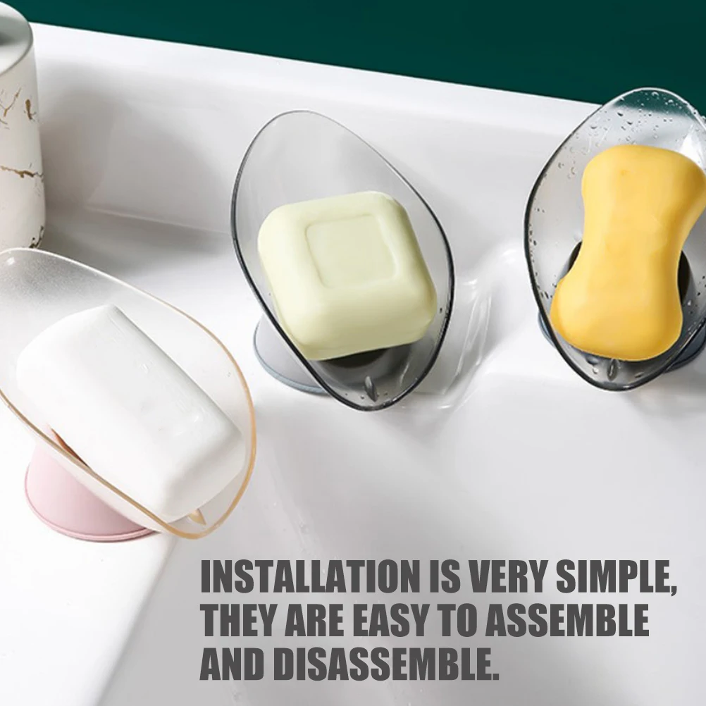 2 шт., креативный пластиковый держатель для мыла в форме листа для ванной комнаты