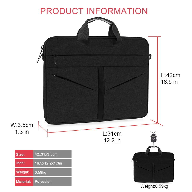 KINGSLONG Laptop Bag Upgrade Buffer Sponge Pad handbag Notebook for 15.6 17 inch Macbook Air Pro HP Huawei Asus Dell