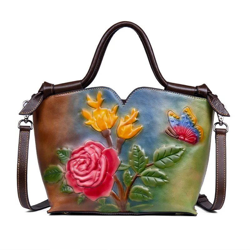 Borsa a tracolla in pelle da donna nuova Borsa a tracolla retrò da donna in primo strato di pelle bovina Borsa da donna alla moda europea e americana