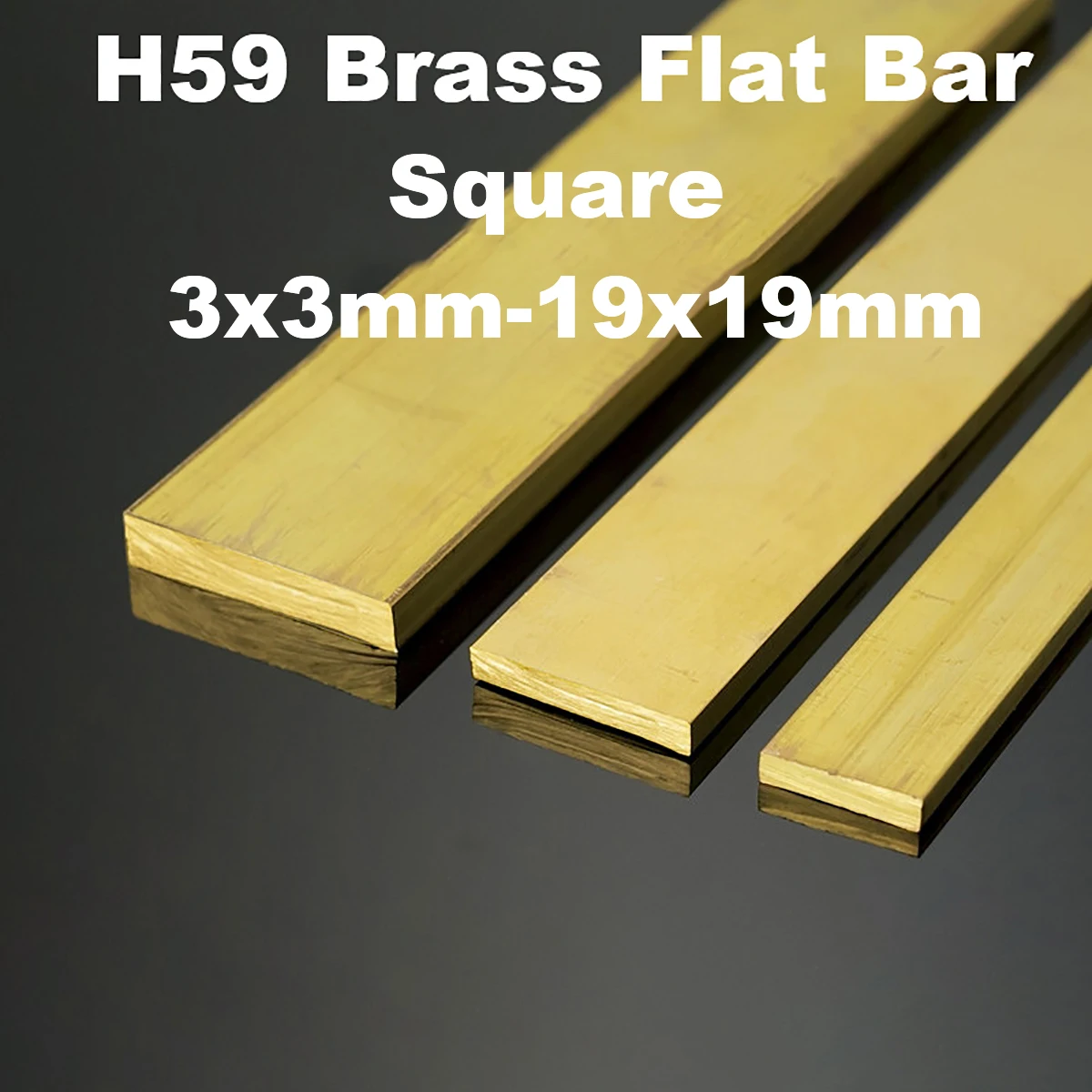 1Pcs Length 500mm Brass Square Stick Rod Solid Bar 3/4/5/6/7/8/9/10/11/12/13/14/15/16/18/19mm Brass Cube Block