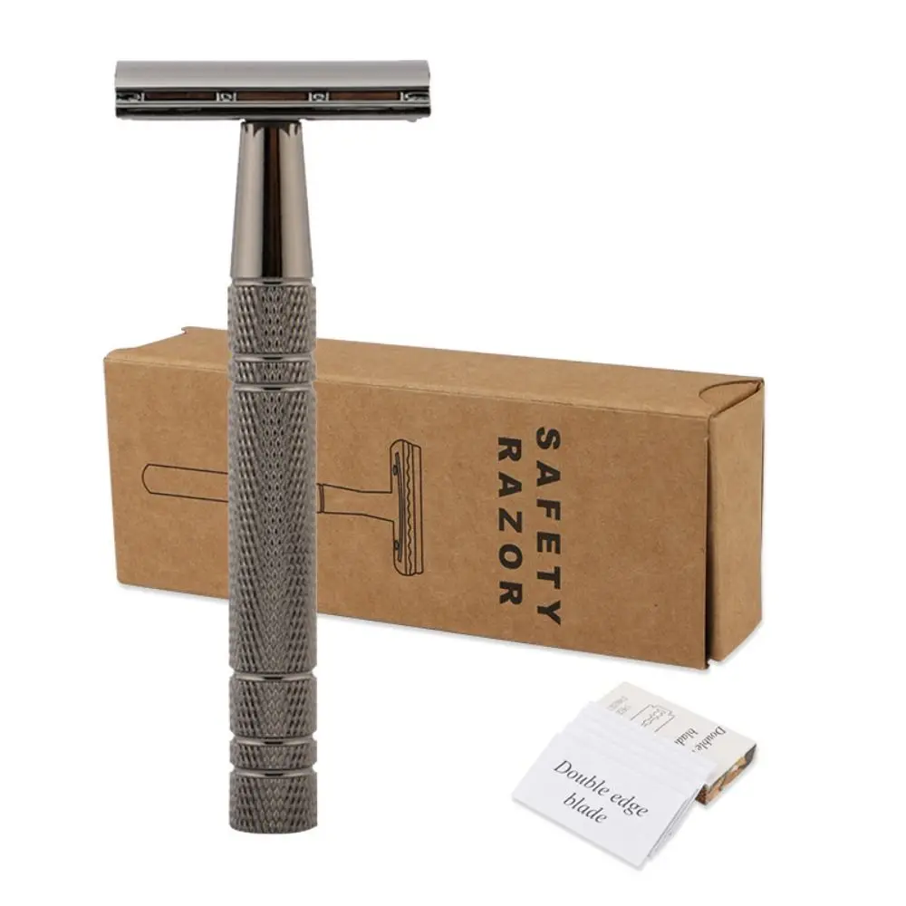 Travel Rose Gold Silver Handle Male Womens 5 Shaving Blades Classic Men Shaving Manual Shaver Safety Razor Double Edge Razor