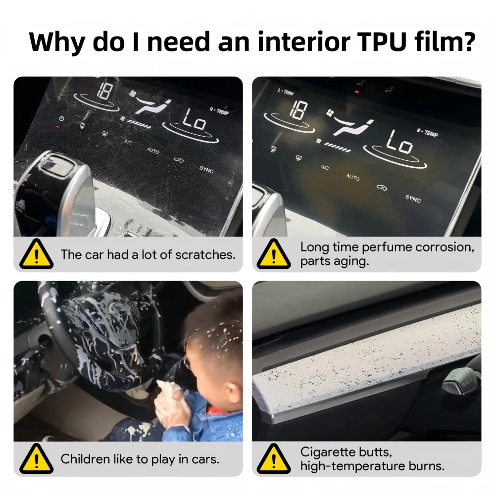 For Mazda CX30 2020-2024 Car Center Console Gear Panel Navigation Screen TPU Interior Protective Film Anti-Scratch Repair LHD