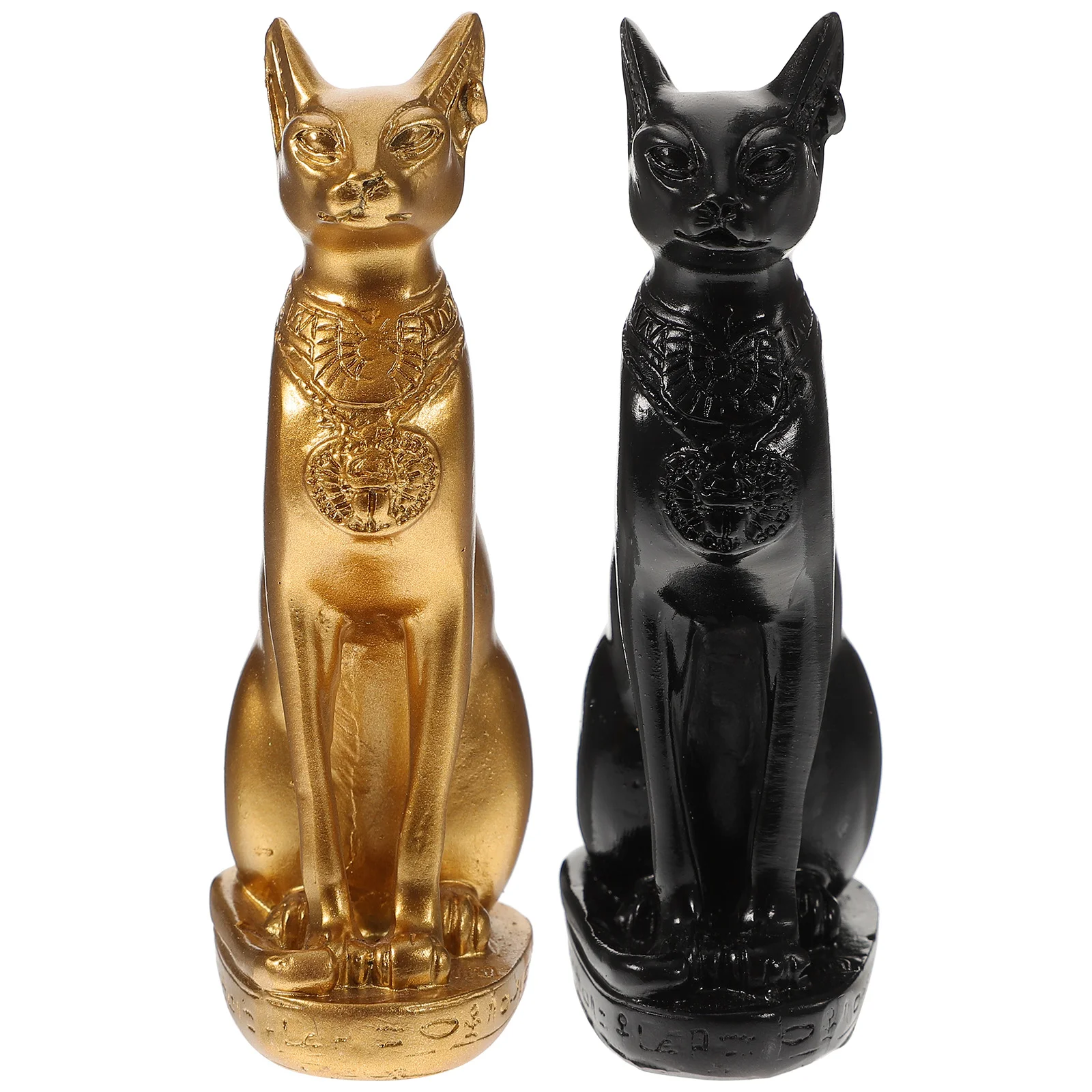 2 Pcs Cat God Ornament Resin Animal Figurines California Desk Decor Tiny Animals Egyptian Desktop Statue Child Home