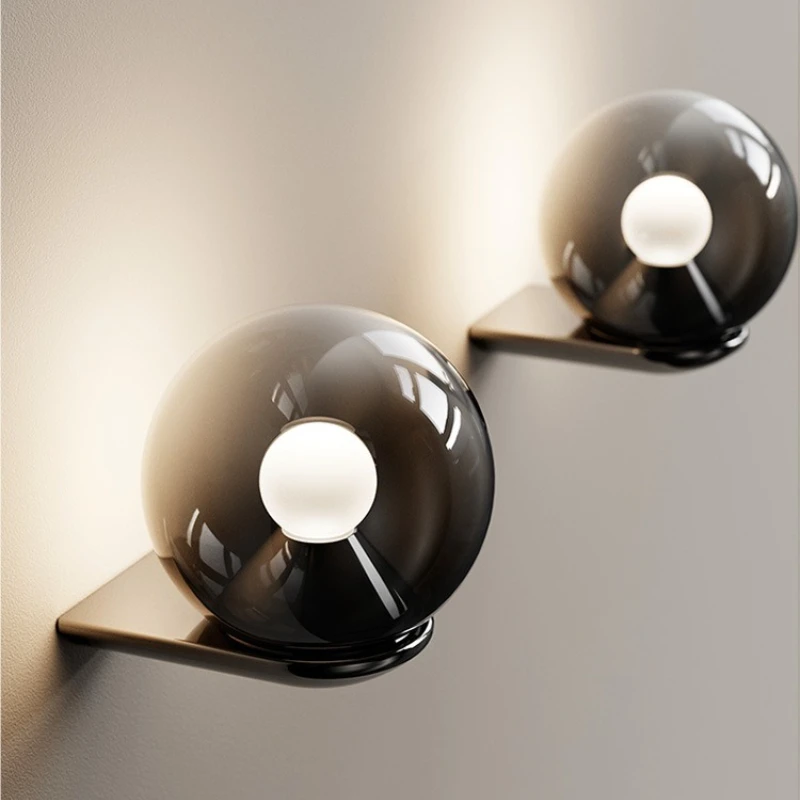 

SANDYHA Gradient Glass LED Bedside Wall Lamp Modern Minimalist Design Indoor Lighting Fixture for Bedroom Stylish Lifting