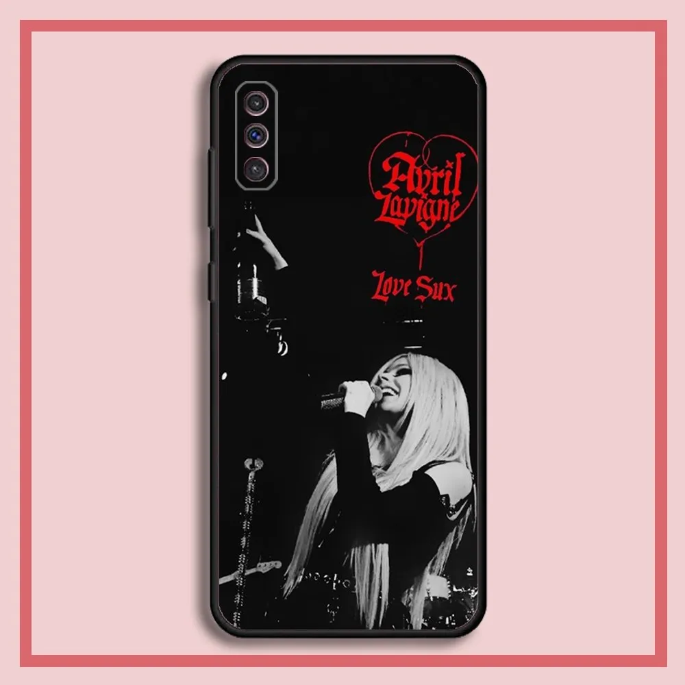 Singer Avril Lavigne Phone Case For Samsung S23,23,22,30,21,10,9,Note20 Ultra,Lite,Ultra,5G,Plus,FE,Black Soft Case