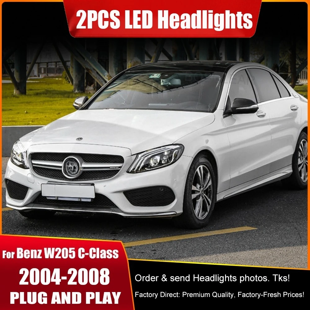 

Для Mercedes-Benz W205 2015-2021 C-Class Change Maybach модифицированные светодиодные фары лазерные линзы лампы головка переднего света аксессуары