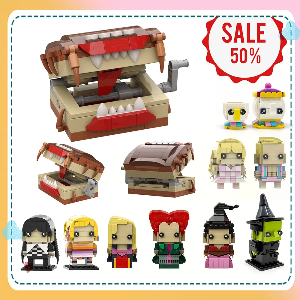 MOC Classique Sorcière de conte de fées, Livre magique, Ensemble de blocs de construction Elfe, Figurines d'action de dessin animé, Modèle en briques, Collection de films, Cadeau de Noël