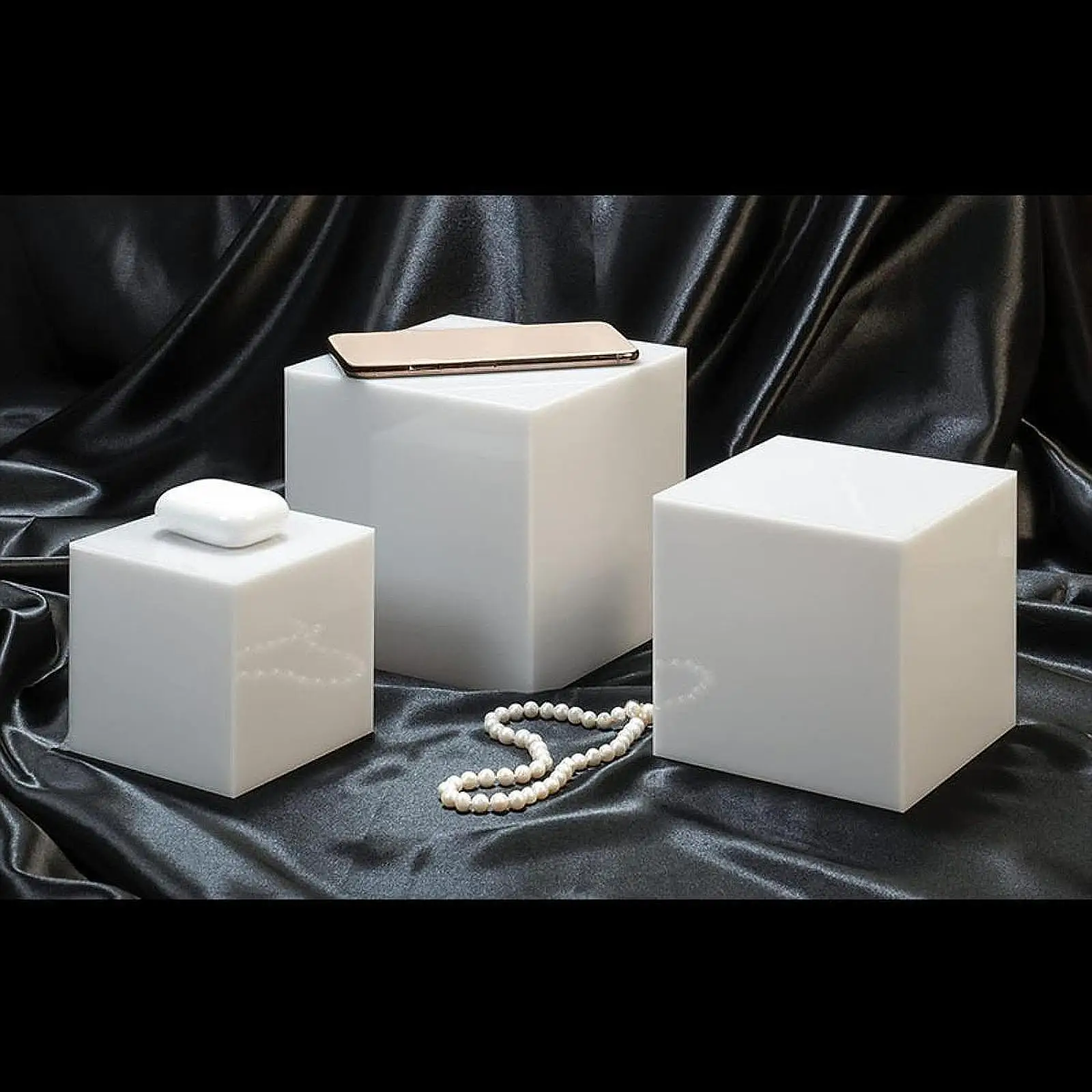 3x cubos de exibição acrílico cubo risers decorativo comida riser cubo exibição nidificação risers para doces colecionáveis casamento