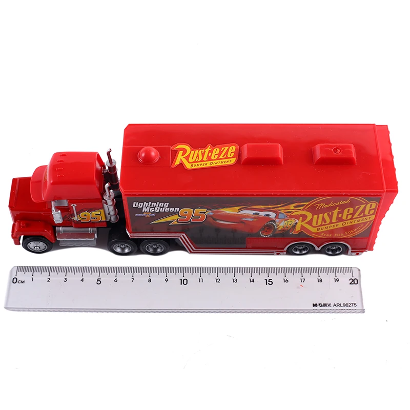 Auto Mack Truck Disney Anime Figure Lightning McQueen Racing pulcino Hicks modello The King Vehicle giocattoli per bambini regali di compleanno