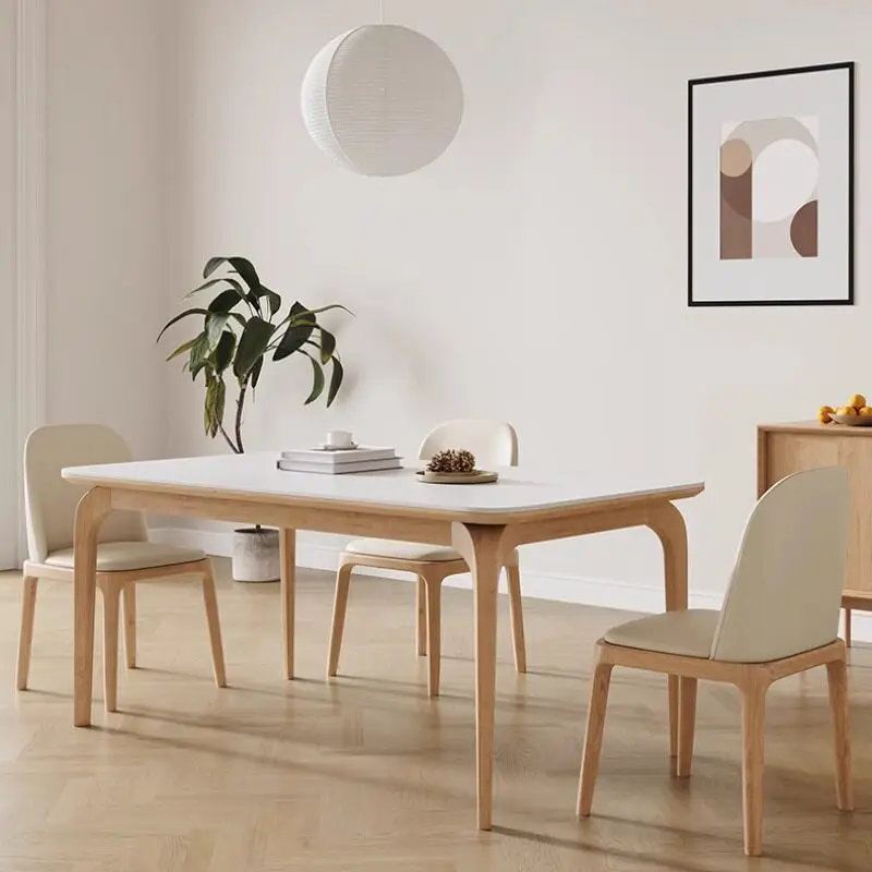 

Modern Home Marble Dining Tables Living Room Restaurant Interior Dining Tables Solid Wood Mesa Plegable Living Room Furniture