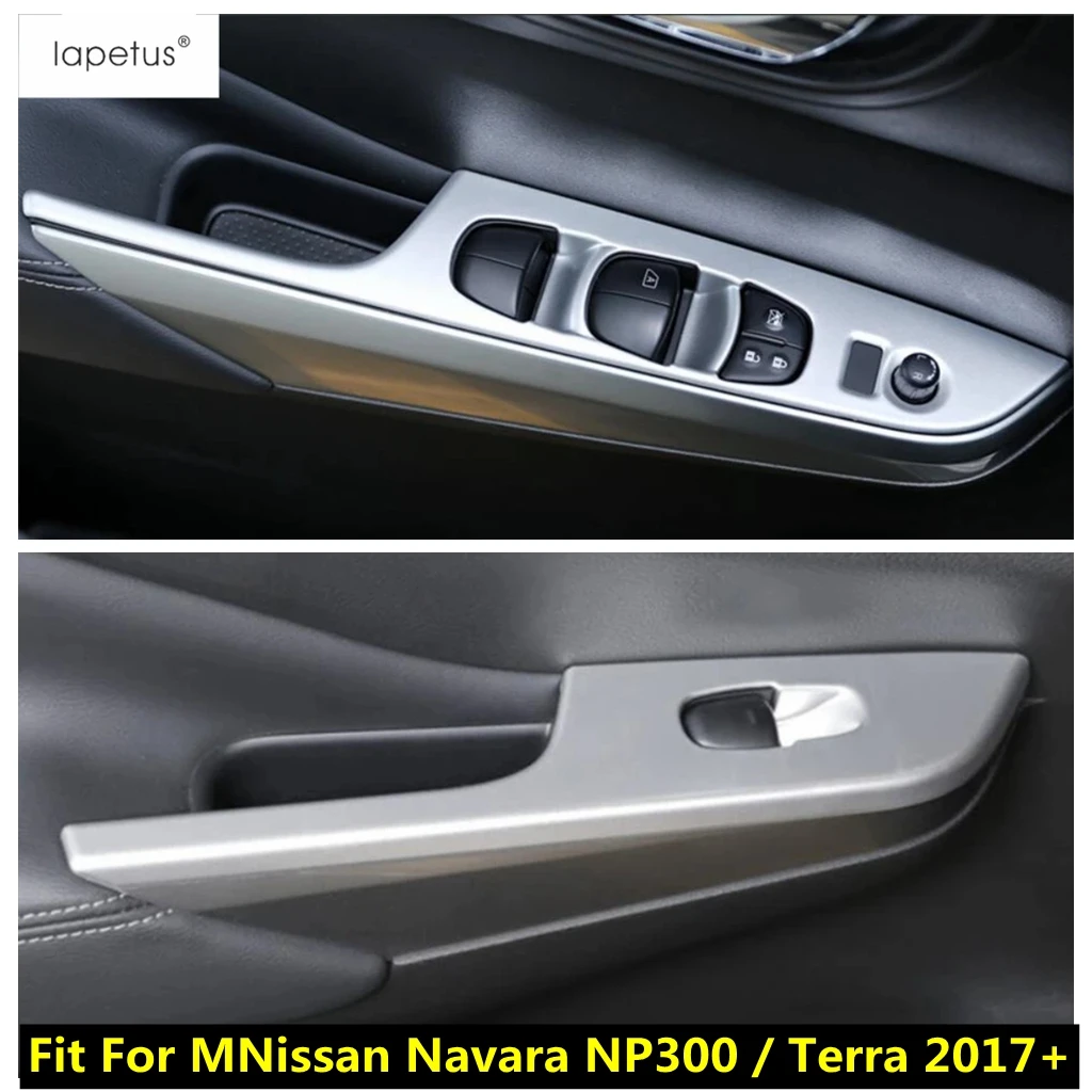 

Car Inner Door Armrest Window Lift Button Panel Cover Trim For Nissan Navara NP300 / Terra 2017 - 2021 Carbon Fiber Accessories