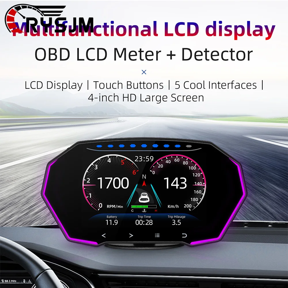4-inch Touchable Screen Head Up Display F11 PRO OBD+GPS Car HUD Car OBD2 Digital On Board Computer Engine Electronic Accessories