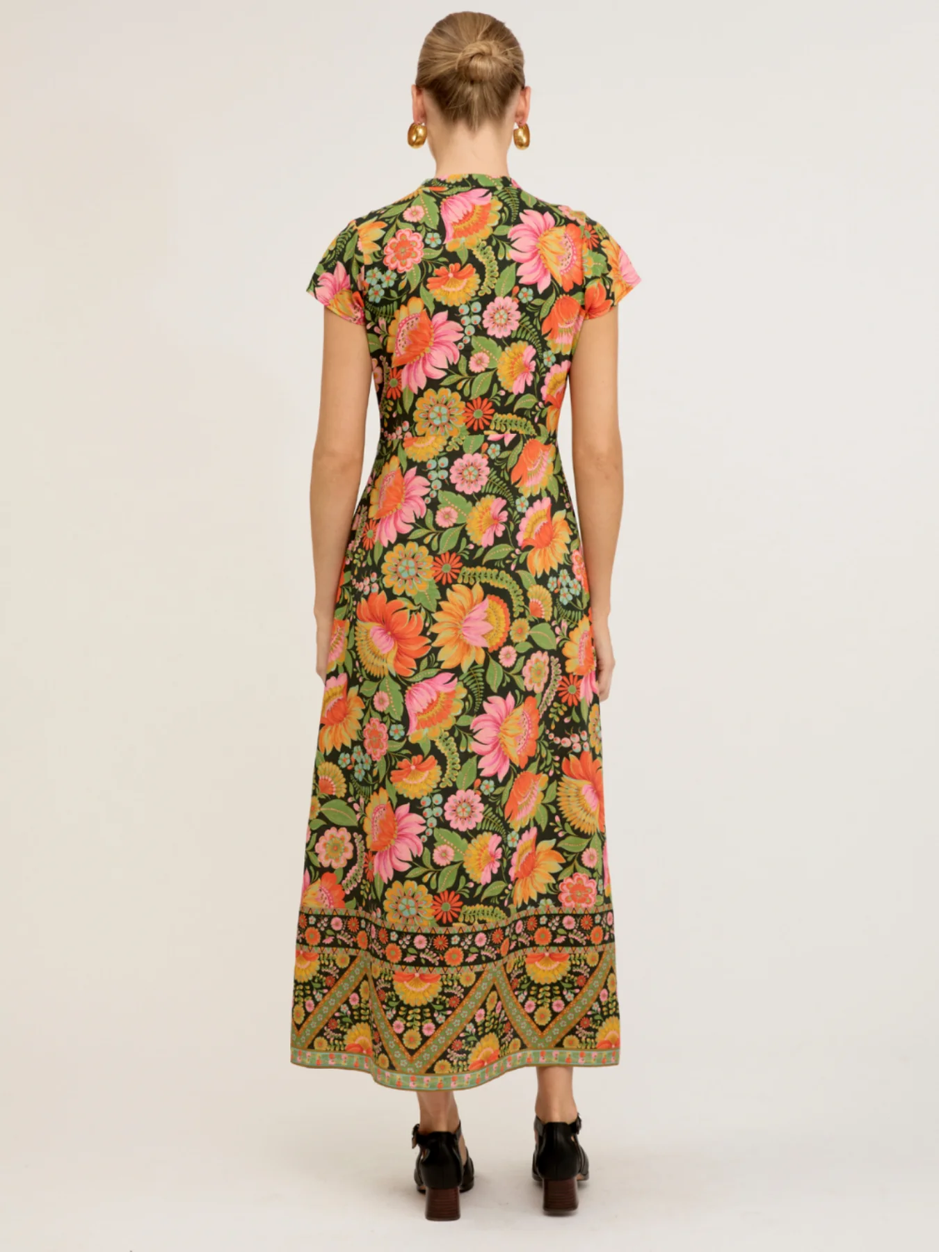 Elegante afslankjurk met modeprint voor dames