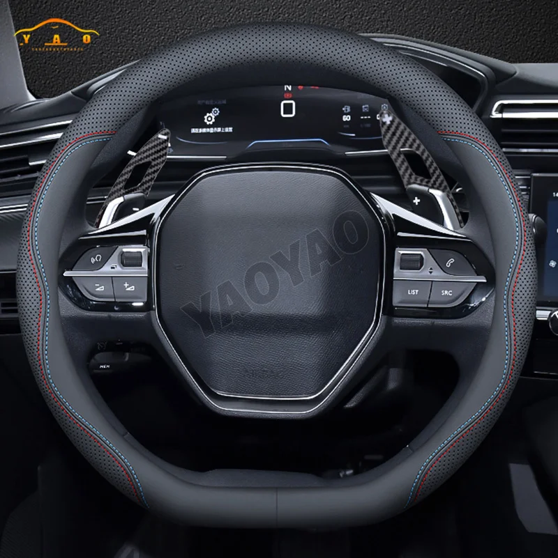 For Peugeot 508 5008 308 3008 208 2008 GT SW Paddle Shifter Carbon Fiber Car Steering Wheel Shift Paddle Extension Shifters