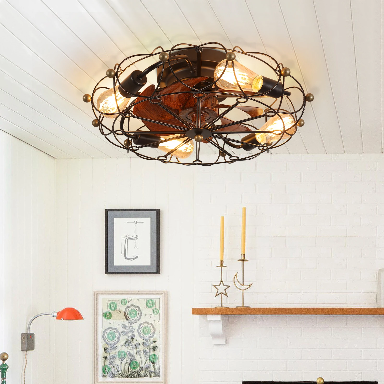 

Contemporary Popular Black With Lantern Ceiling Fan Farmhouse Slim Ceiling Fan Lights Ceiling Lighting Fixtures For Bedroom