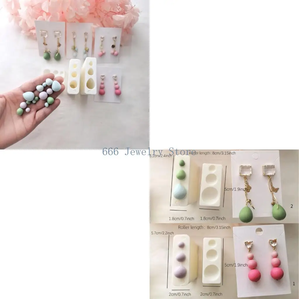 F2TD lrregular Ellipsoid Shaped Mould For Polymer Clay Jewelry Making Earrings Mould